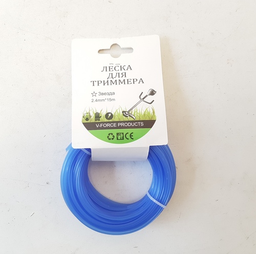 Леска SB19507-4 для тримера звезда 2,4мм*15м (Сиб Сад)(240шт)