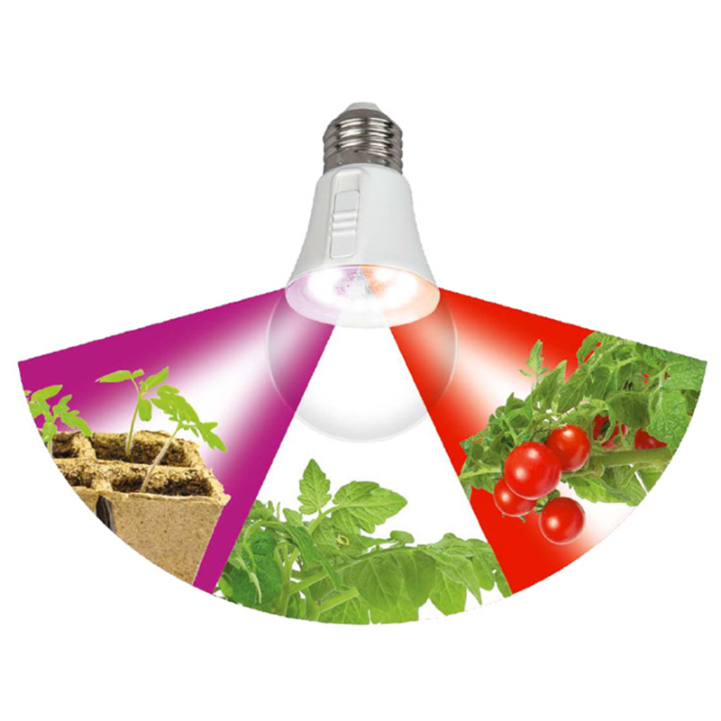 Лампа для растений три спектра Uniel 10W для проращивания, роста и цветения 