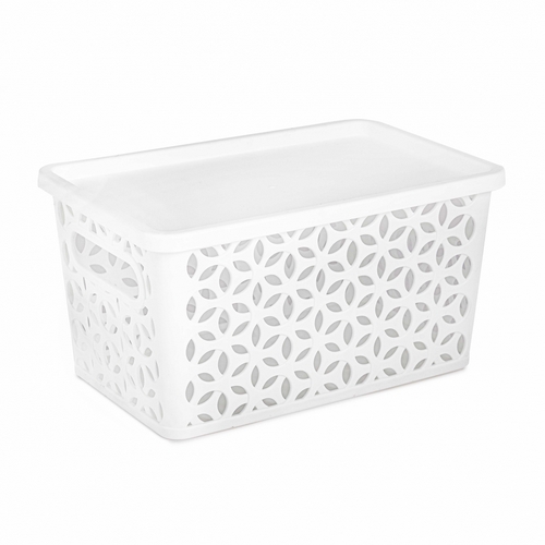 Корзина Мираж 290*190*150 с крышкой белый (Альтерн)(15шт) 