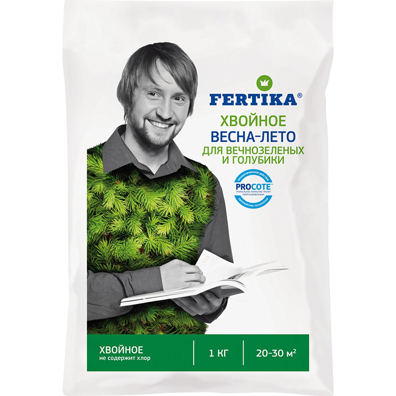 Фертика 1кг Весна-Лето Хвойное для вечнозеленых и голубики(25шт)