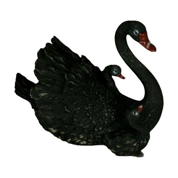 Садовая фигура Лебедь черный с птенцами 12797 (34х29х22см) (М)