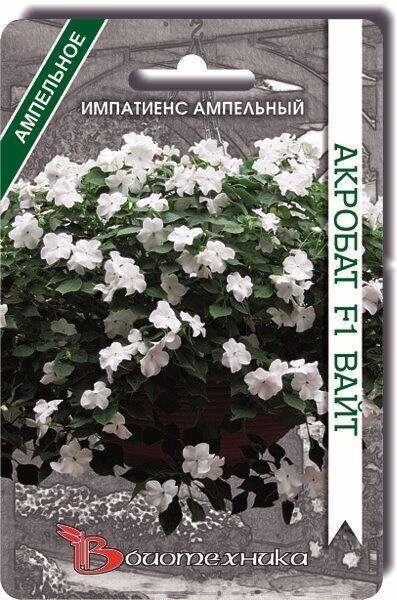 Импатиенс (бальзамин) Акробат F1 Вайт однолетник 8шт (Биотехника)