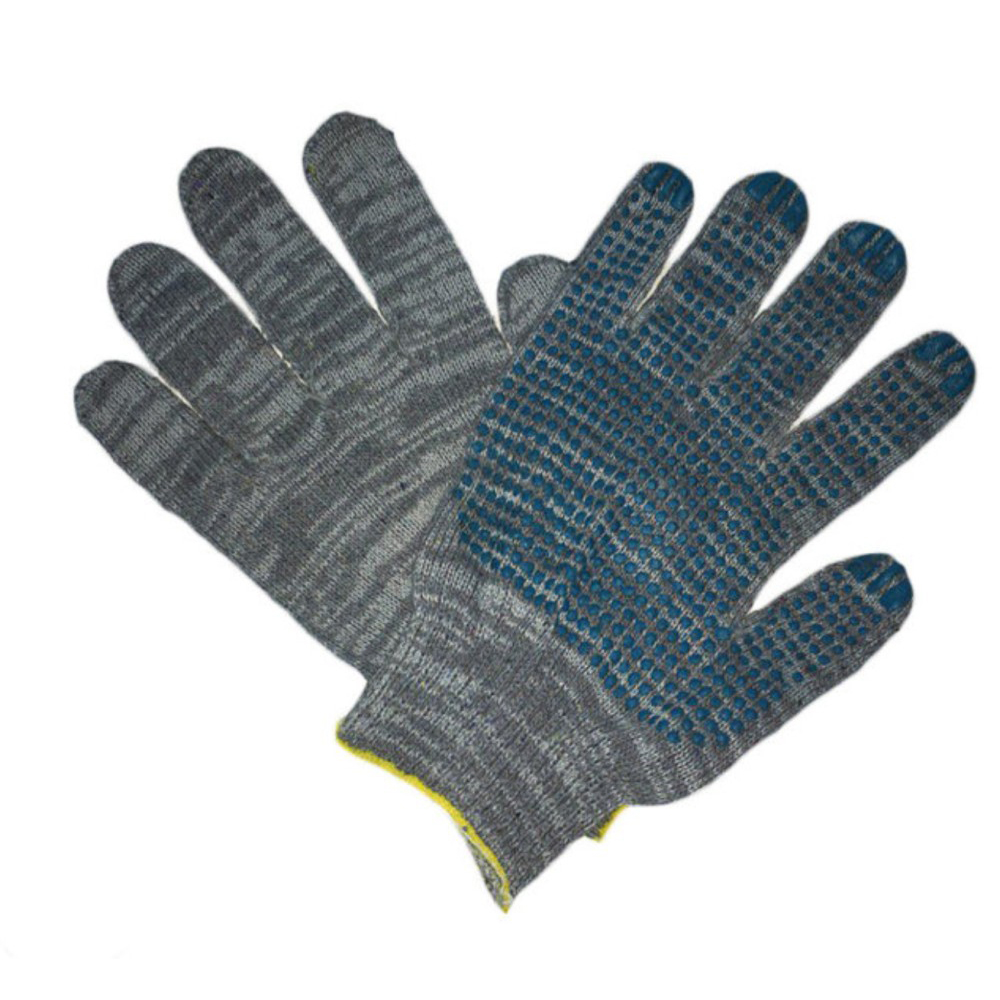 Перчатки с ПВХ 4 нитей (10) Точка Графит (Проф)(10шт) 