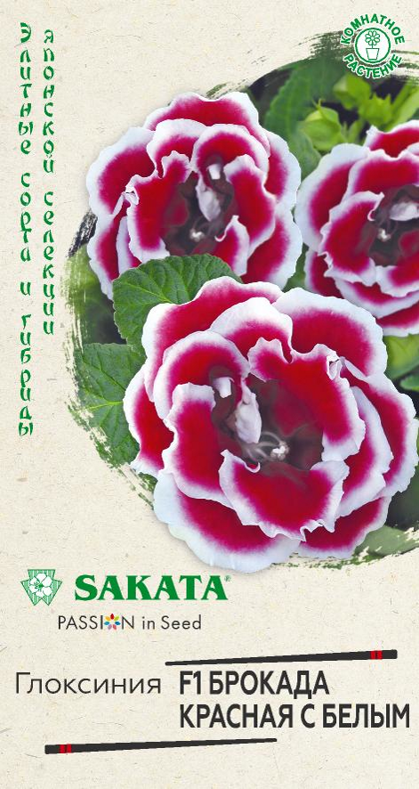 Глоксиния Брокада F1 красная с белым 4шт (Гавриш)