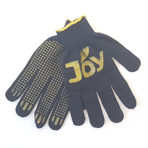 Перчатки х/б ПВХ Черные (JOY)(25шт) 