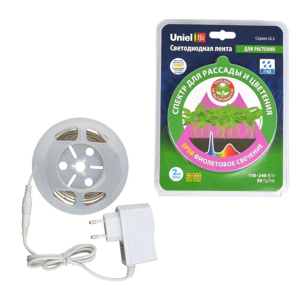 Лента для рассады и цветения светодиодная Uniel 15W 2м 