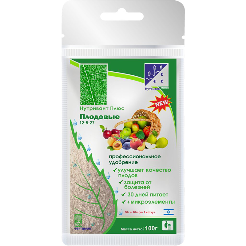 Нутривант Плюс Плодовые 12-5-27 100г (Нутритех)(15шт)